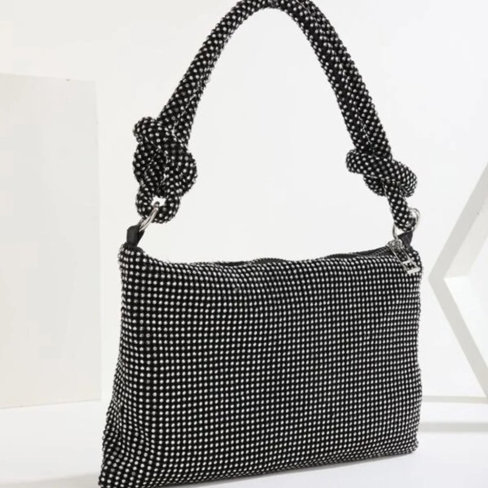 Rhinestone Decor Knot Detail Clutch Bag - Picture 6 of 8